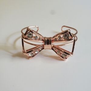 Ted Baker Swarovski Crystal Rose Gold Josz Geometric Bow Cuff